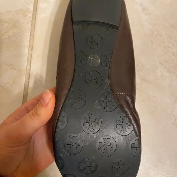 Tory Burch Brown Leather Reva Ballet Flats Size 8 Brown - Picture 5 of 9